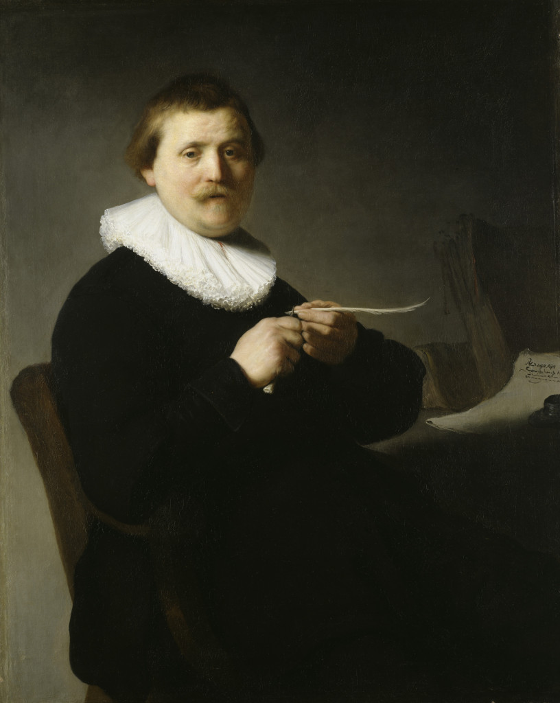 Rembrandt - Bildnis eines federschneidenden Mannes